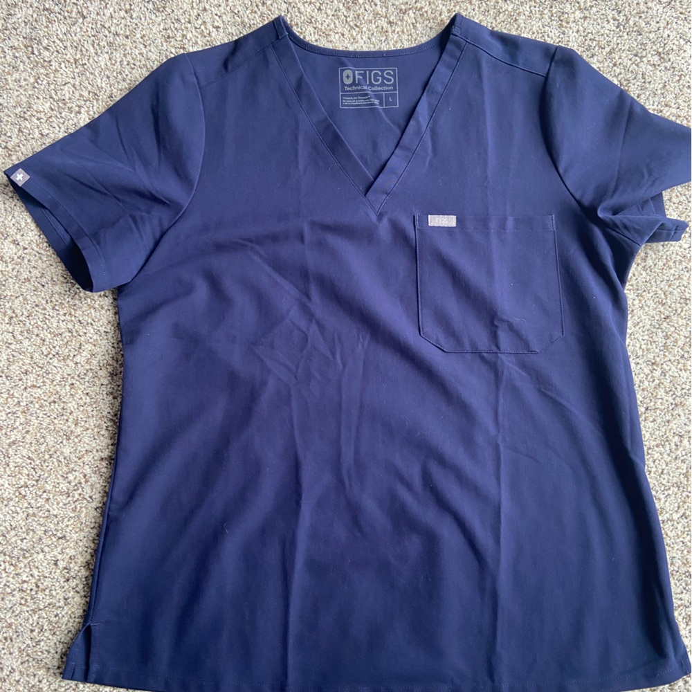 Navy blue Figs one pocket scrub top size large